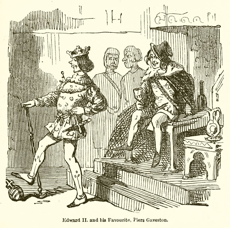 Edward II a jeho oblíbenec Piers Gaveston od John Leech