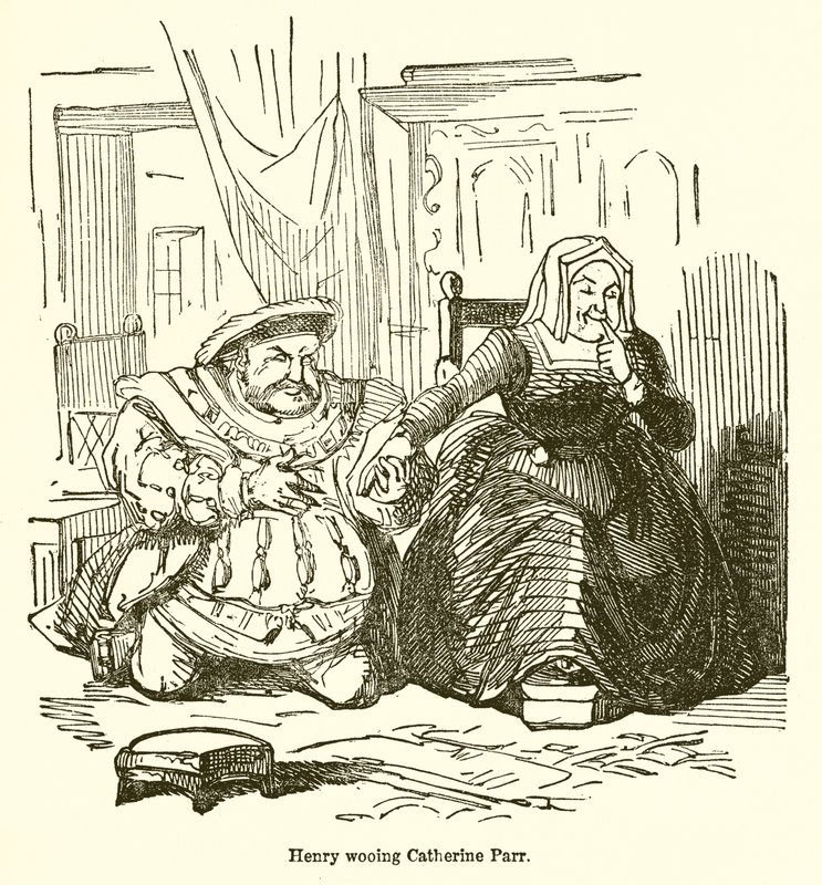 Henry namlouvá Catherine Parr od John Leech