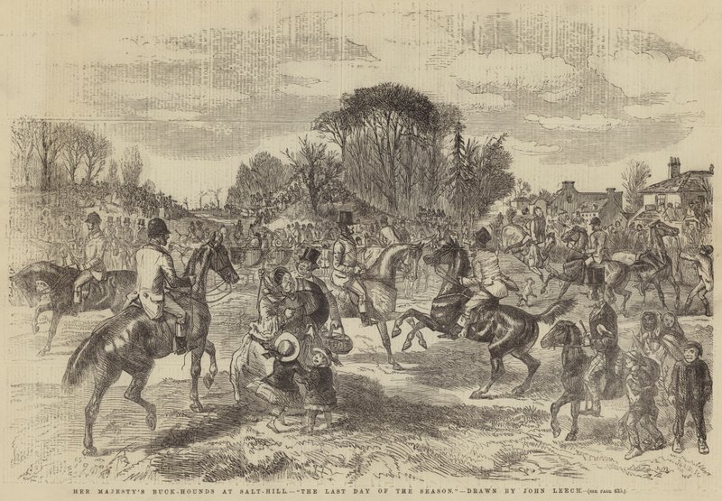Její Veličenstvo Buck-Hounds v Salt-Hill, Poslední den sezóny od John Leech