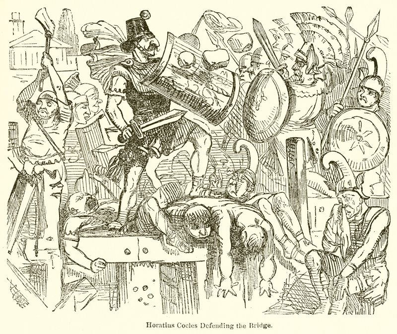 Horatius Cocles bránící most od John Leech
