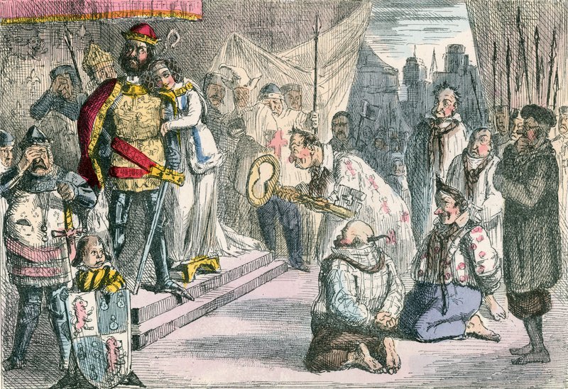 Královna Philippa se přimlouvá u Edwarda III. za šest měšťanů z Calais od John Leech