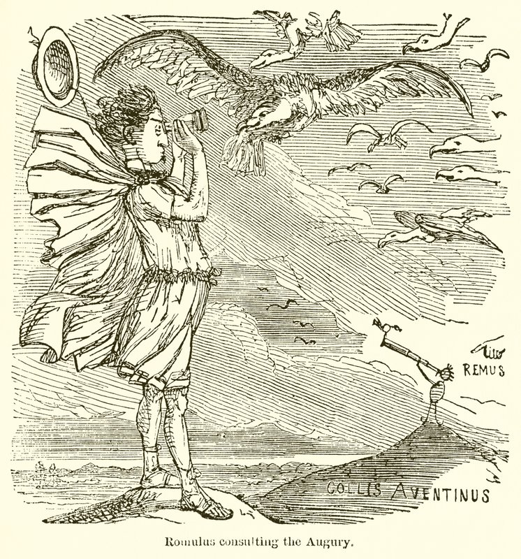 Romulus Consulting the Augury od John Leech