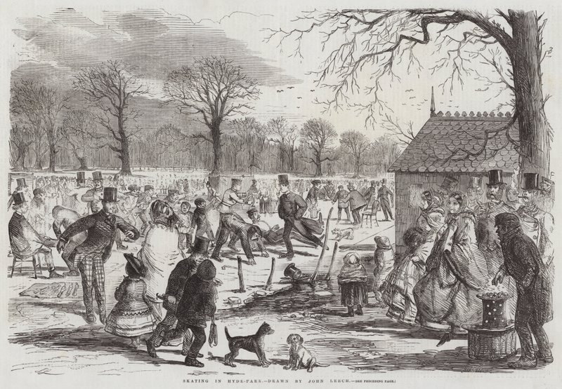 Bruslení v Hyde-Parku od John Leech
