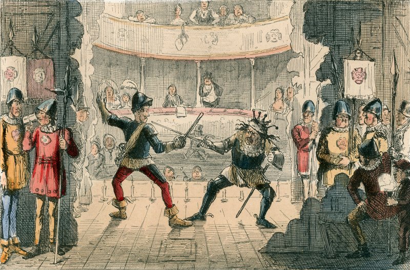 Bitva o Bosworth, scéna ve Velkém dramatu dějin od John Leech