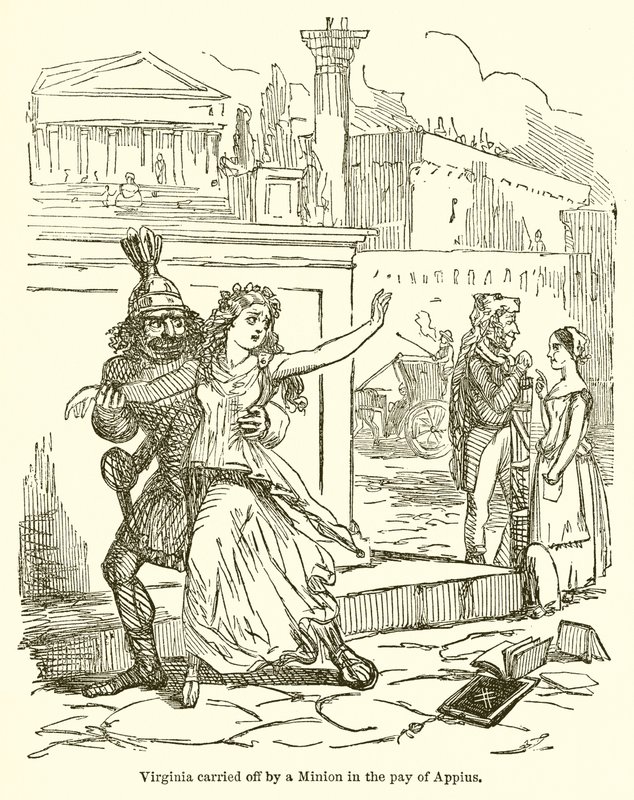 Virginii unesl Minion v platu Appia od John Leech