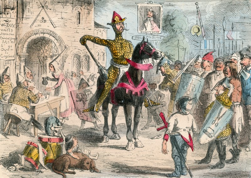 William kontroluje dobrovolníky před invazí do Anglie od John Leech