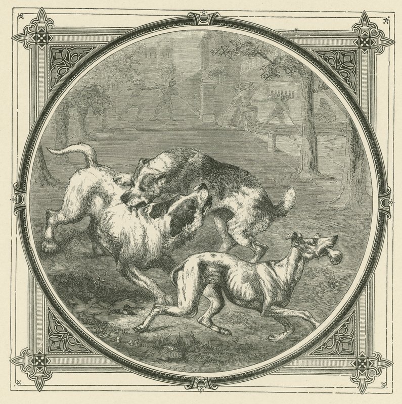 Psi a kosti (rytina) od John Leighton