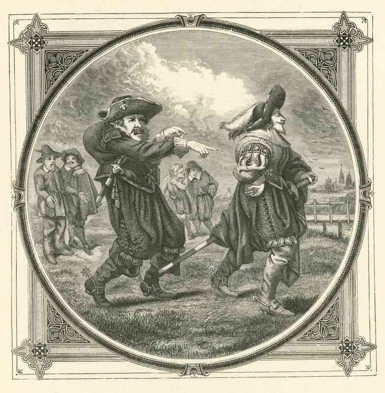 Hrbáč nevidí svůj hrb, ale vidí sousedův (rytina) od John Leighton