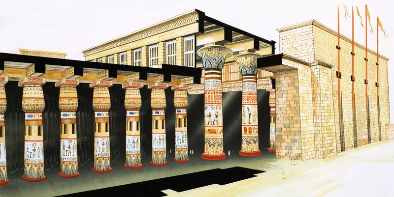 Rekonstrukce části Hypostyle Hall od John Marshall