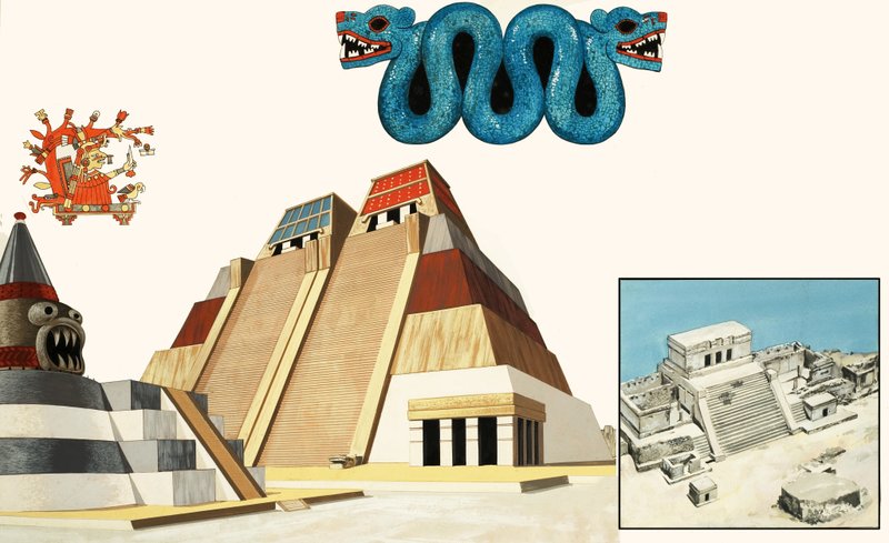 Úžasné město Tenochtitlan (kvaš na papíře) od John Marshall