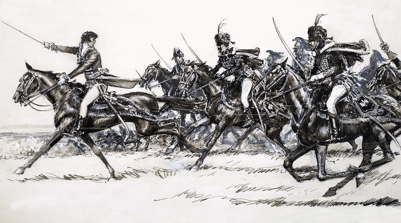 Útok jezdectva od John Millar Watt