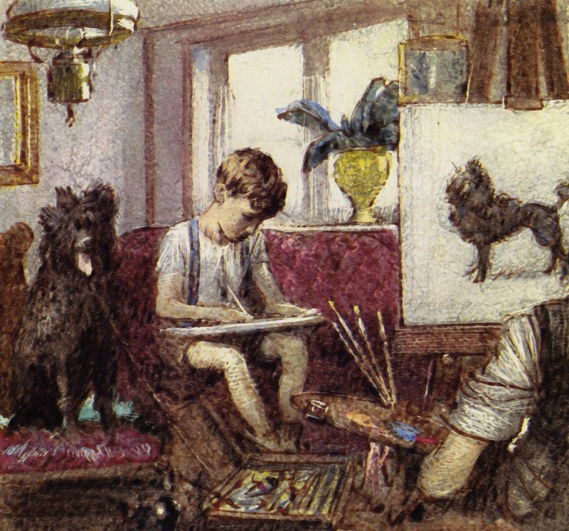 Howard Carter vyrostl v Londýně jako syn výtvarníka (barevná litografie). od John Millar Watt