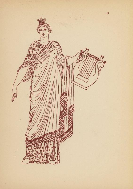 Starověký řecký ženský kostým (litografie) od John Moyr Smith