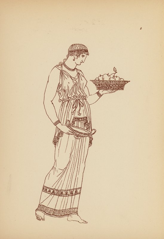 Starověký řecký ženský kostým (litografie) od John Moyr Smith