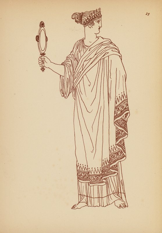 Starověký řecký ženský kostým (litografie) od John Moyr Smith