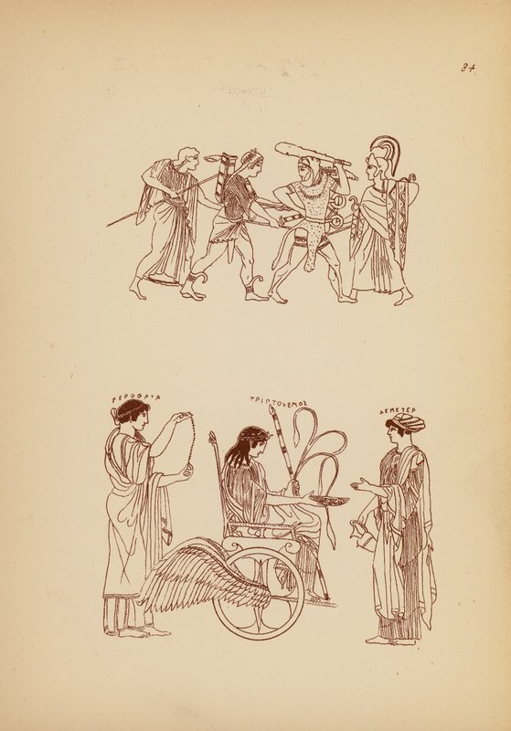 Starověký řecký ženský kostým (litografie) od John Moyr Smith