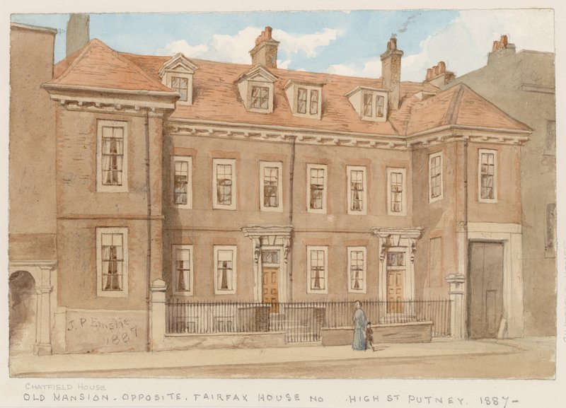 Chatfield House, naproti Fairfax House, High Street, Putney, 1887 od John Phillipp Emslie