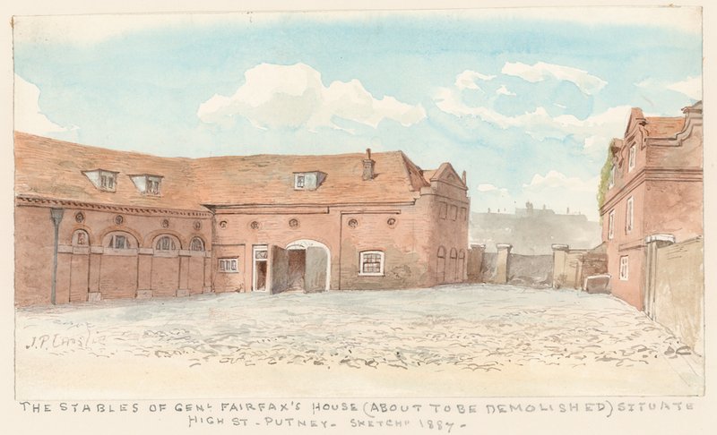 Stáje domu generála Fairfaxe, High Street, Putney, 1887 od John Phillipp Emslie