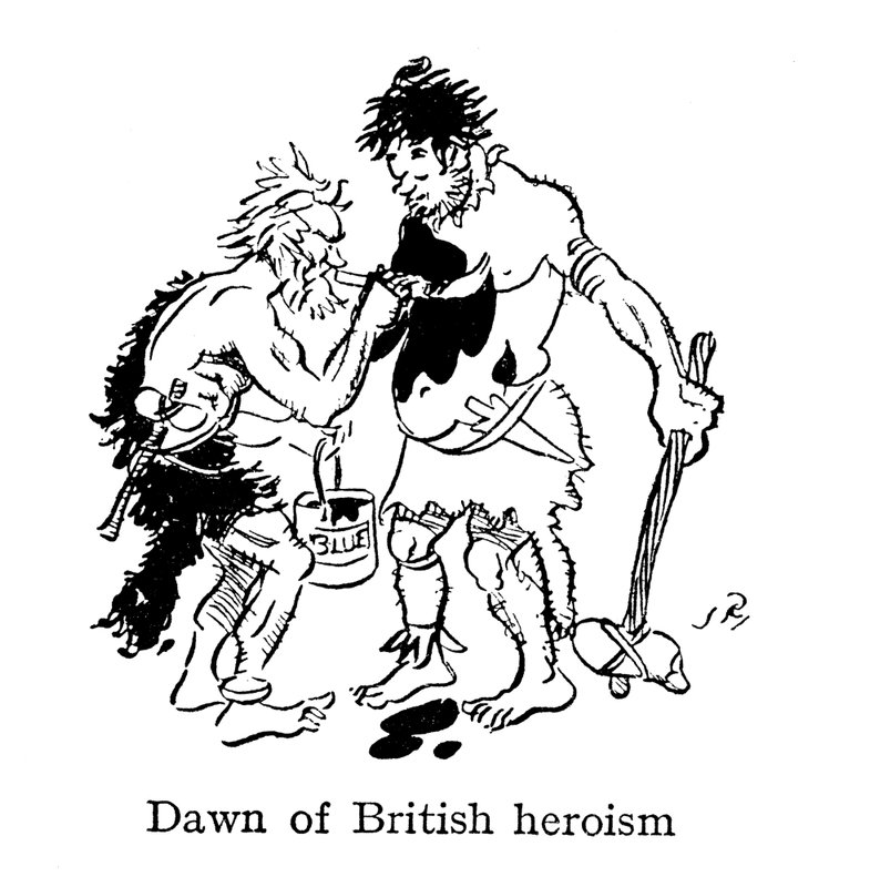 Úsvit britského hrdinství, starověcí Britové se malují hůlkou od John Reynolds