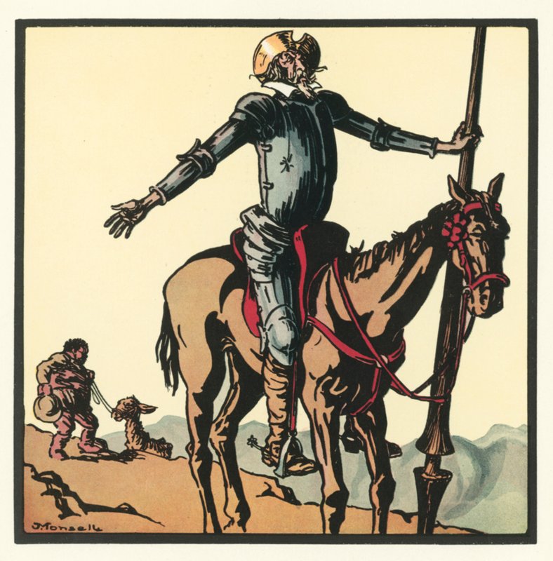 Kensington Rhymes: Don Quijote (barevné lito) od John Robert (after) Monsell