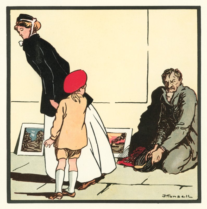 Kensington Rhymes: The Pavement Artist (barevné lito) od John Robert (after) Monsell