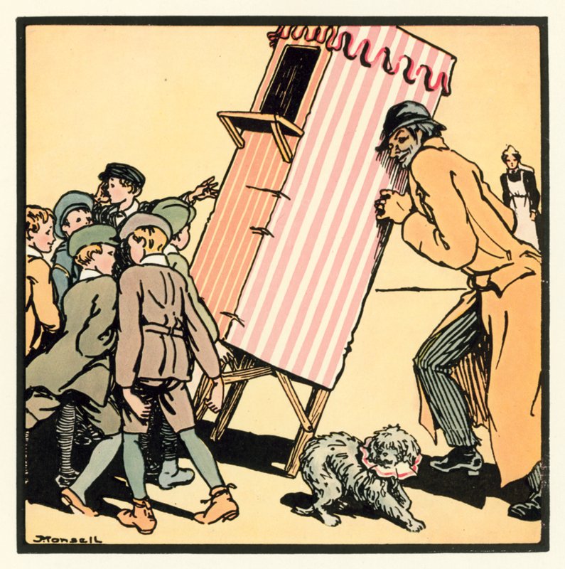 Kensington Rhymes: The Punch And Judy Show (barevné lito) od John Robert (after) Monsell