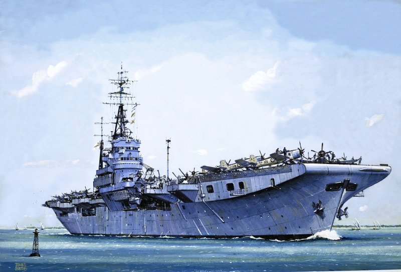 HMS Emperor, přestavěná z obchodní lodi na letadlovou loď během druhé světové války. od John S. Smith