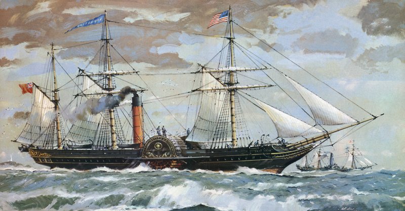 Britannia Samuela Cunarda (barevná litografie) od John S. Smith