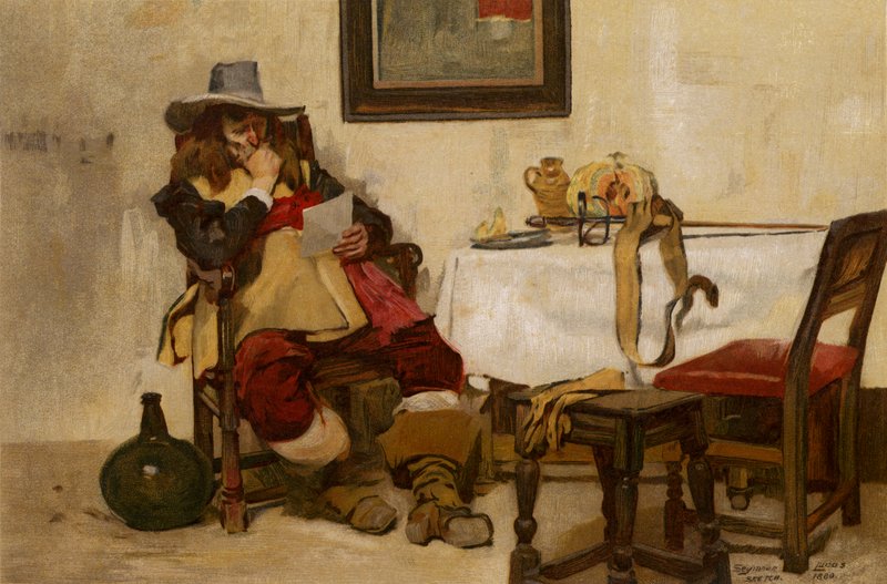 Dlouhý Bill, muž čtoucí (chromolitho) od John Seymour (after) Lucas