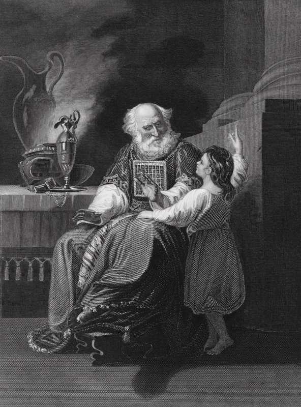 Samuel před Élim (rytina) od John Singleton (after) Copley