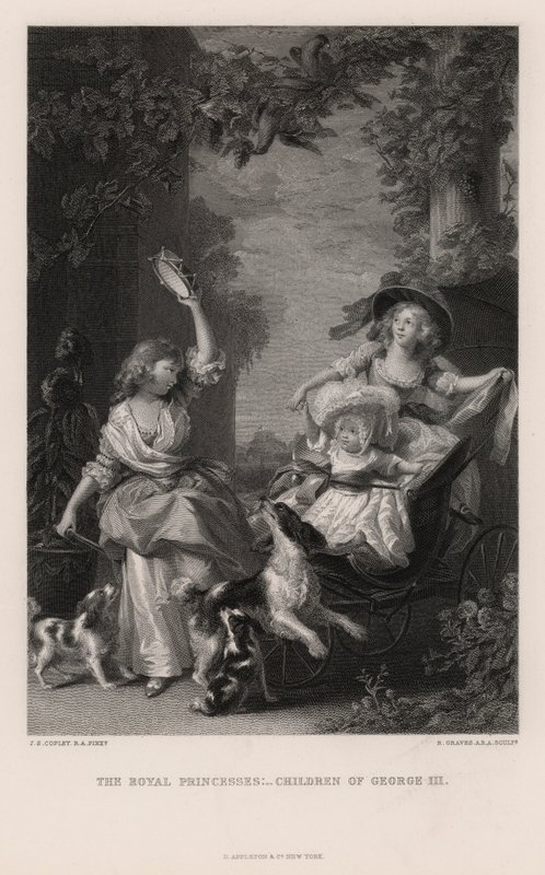 Královské princezny: Děti Jiřího III. (rytina) od John Singleton (after) Copley
