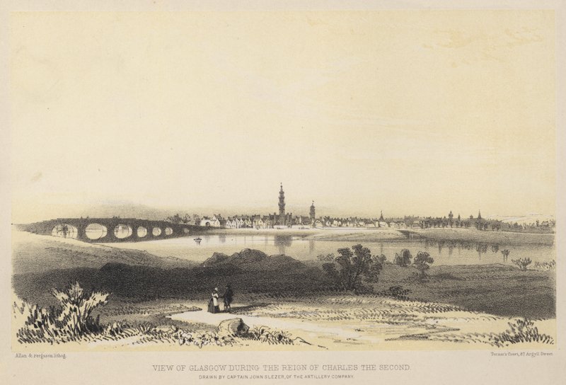 Pohled na Glasgow za vlády Karla II od John Slezer