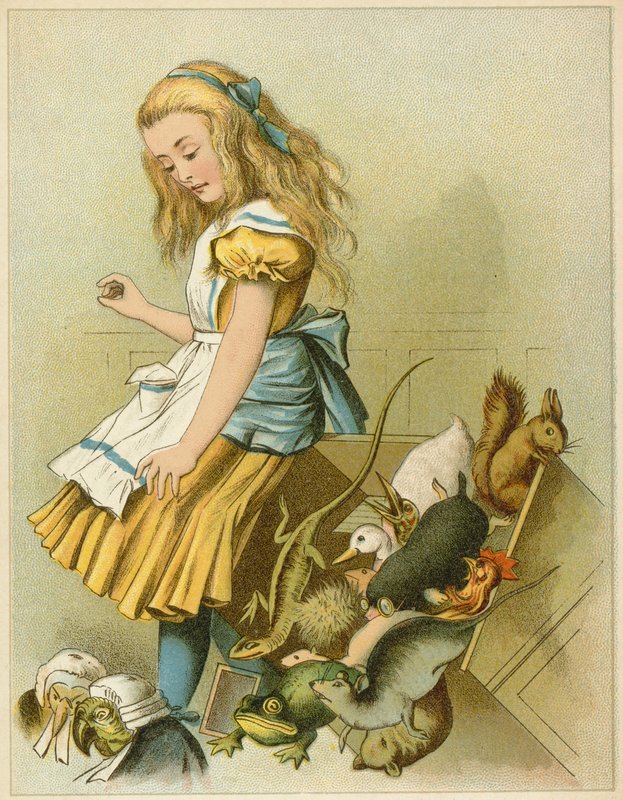 Vyklopila pohádkovou krabičku z Alenčina dobrodružství v říši divů od John Tenniel