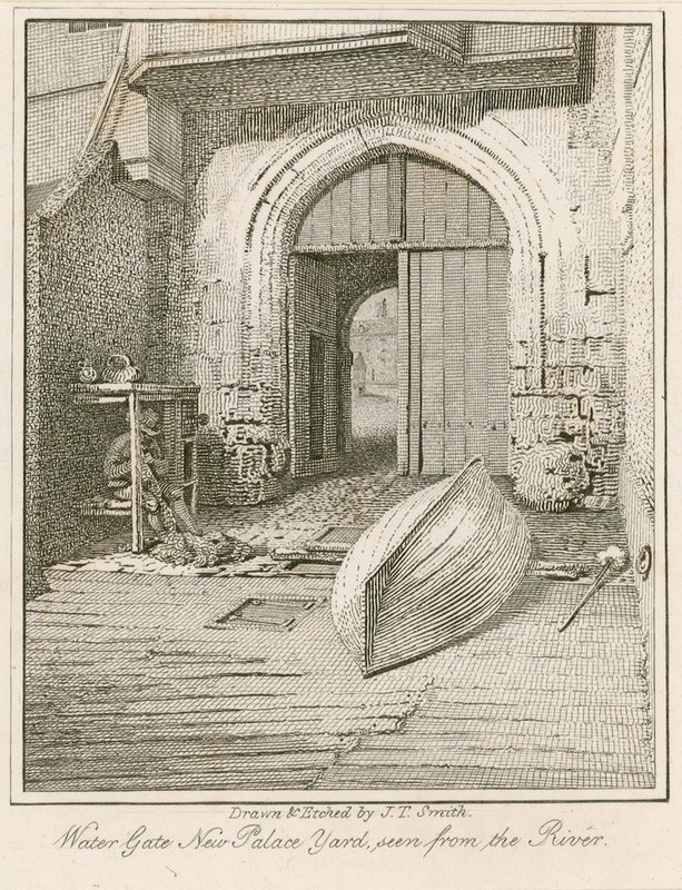 Vodní brána, New Palace Yard, Westminsterský palác od John Thomas Smith
