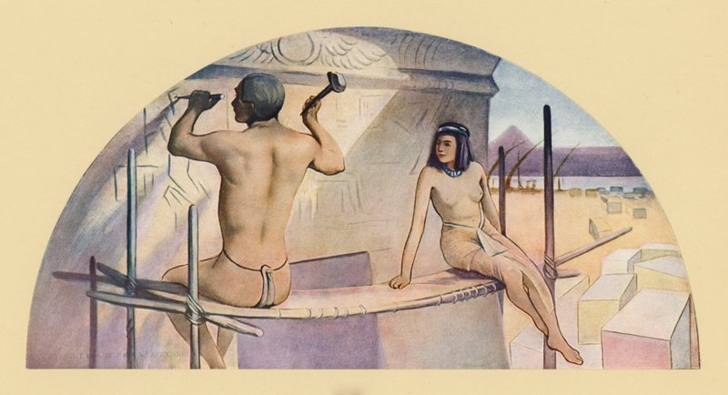 Hieroglyfy (barevná litografie) od John White (after) Alexander
