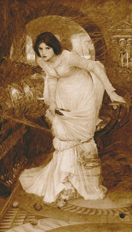 Paní ze Shalott (hlubotisk) od John William (after) Waterhouse