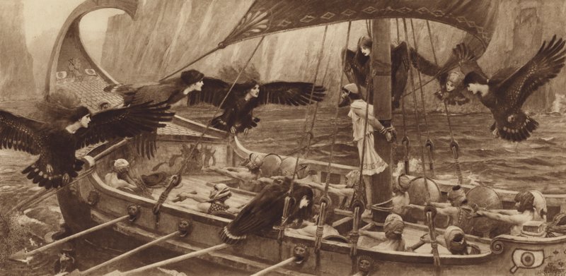 Ulysses a Sirény od John William Waterhouse