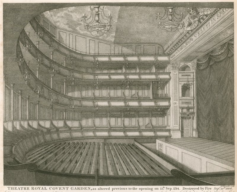 Královské divadlo Covent Garden v Londýně, ve stavu před otevřením 15. září 1794 od John Winston