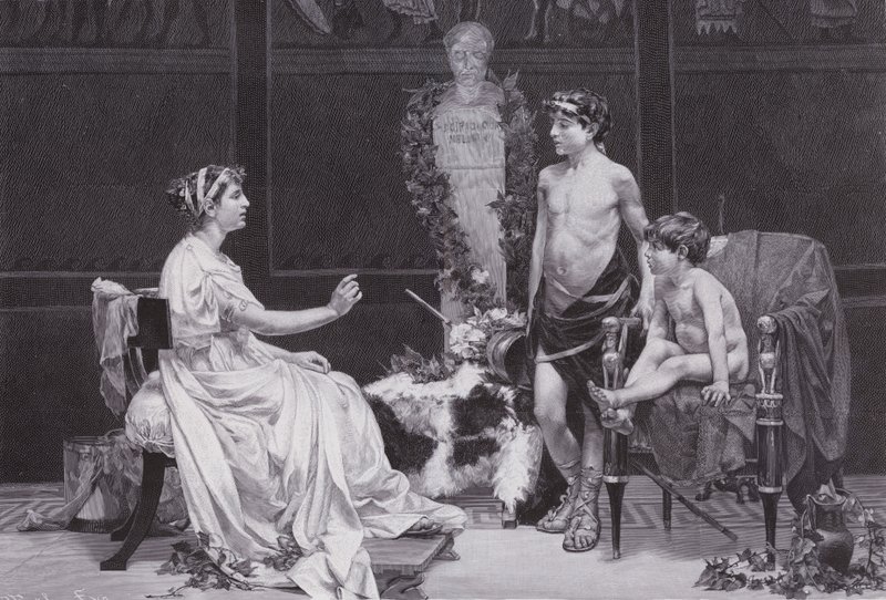 Cornelia, matka Gracchi (litho) od Jose Garnelo y Alda