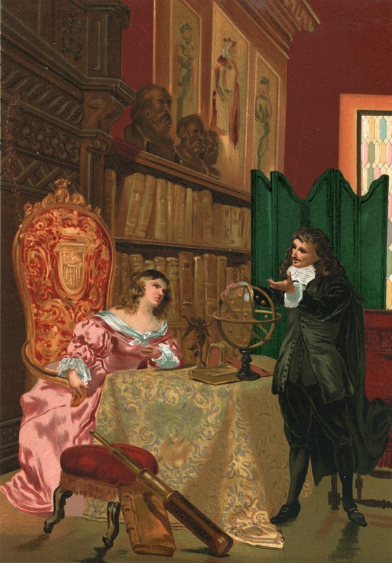 Descartes diskutuje o filozofii se švédskou královnou Kristinou od Josep or Jose Planella Coromina