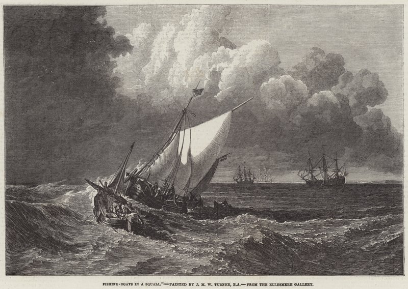 Rybářské lodě v bouři od Joseph Mallord William Turner