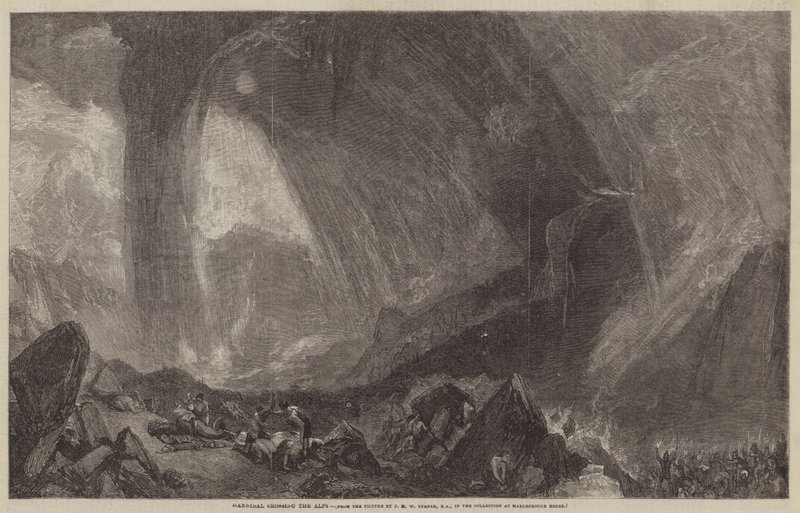 Hannibal překračující Alpy od Joseph Mallord William Turner