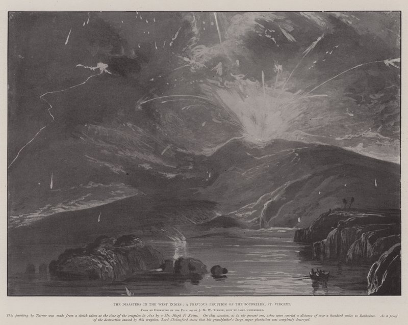 Katastrofy v Západní Indii, předchozí erupce Soufriere, St Vincent od Joseph Mallord William Turner