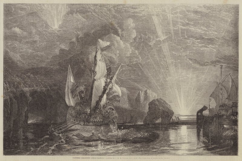 Odysseus se vysmíval Polyfémovi od Joseph Mallord William Turner
