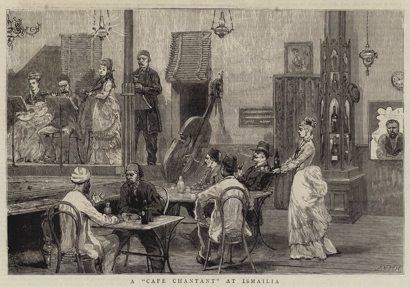 Cafe Chantant v Ismailia od Joseph Nash