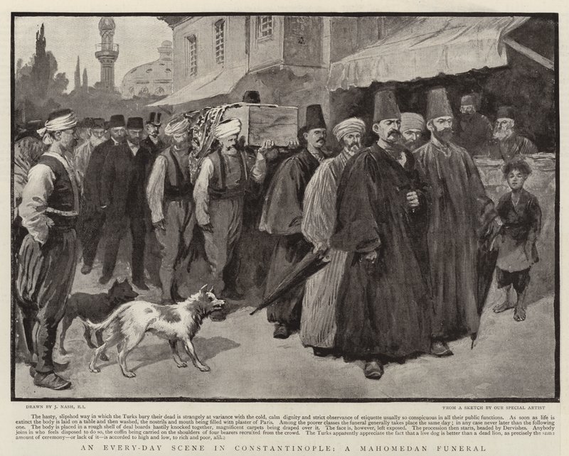 Každodenní scéna v Konstantinopoli, Mahomedánský pohřeb od Joseph Nash