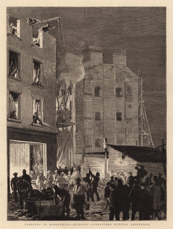 Fagoting v Midlothian, stavební operace mimo Edinburgh od Joseph Nash