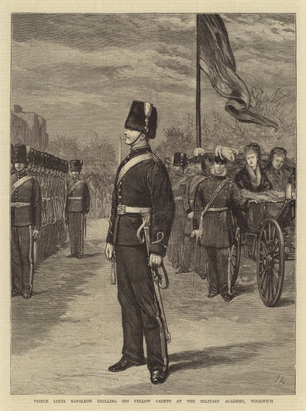 Princ Louis Napoleon cvičí své kolegy kadety na Vojenské akademii ve Woolwichi od Joseph Nash