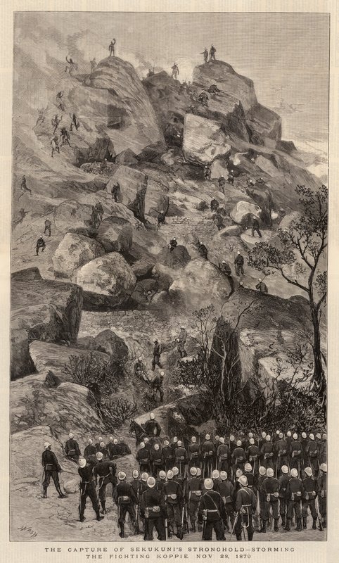 Dobytí pevnosti Sekukuni, útok na Fighting Koppie, 28. listopadu 1879 od Joseph Nash