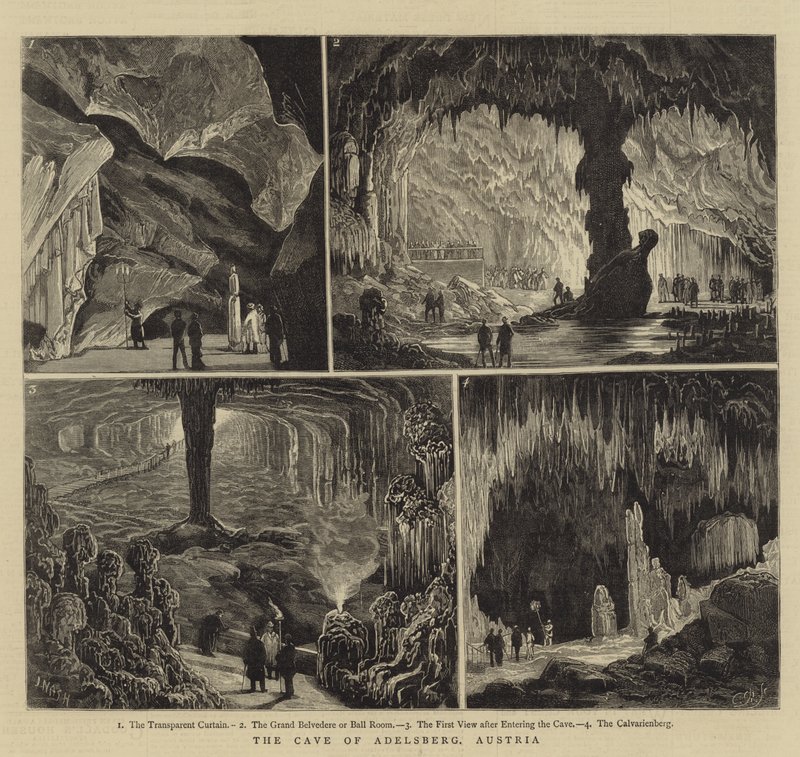 Jeskyně Adelsberg, Rakousko od Joseph Nash